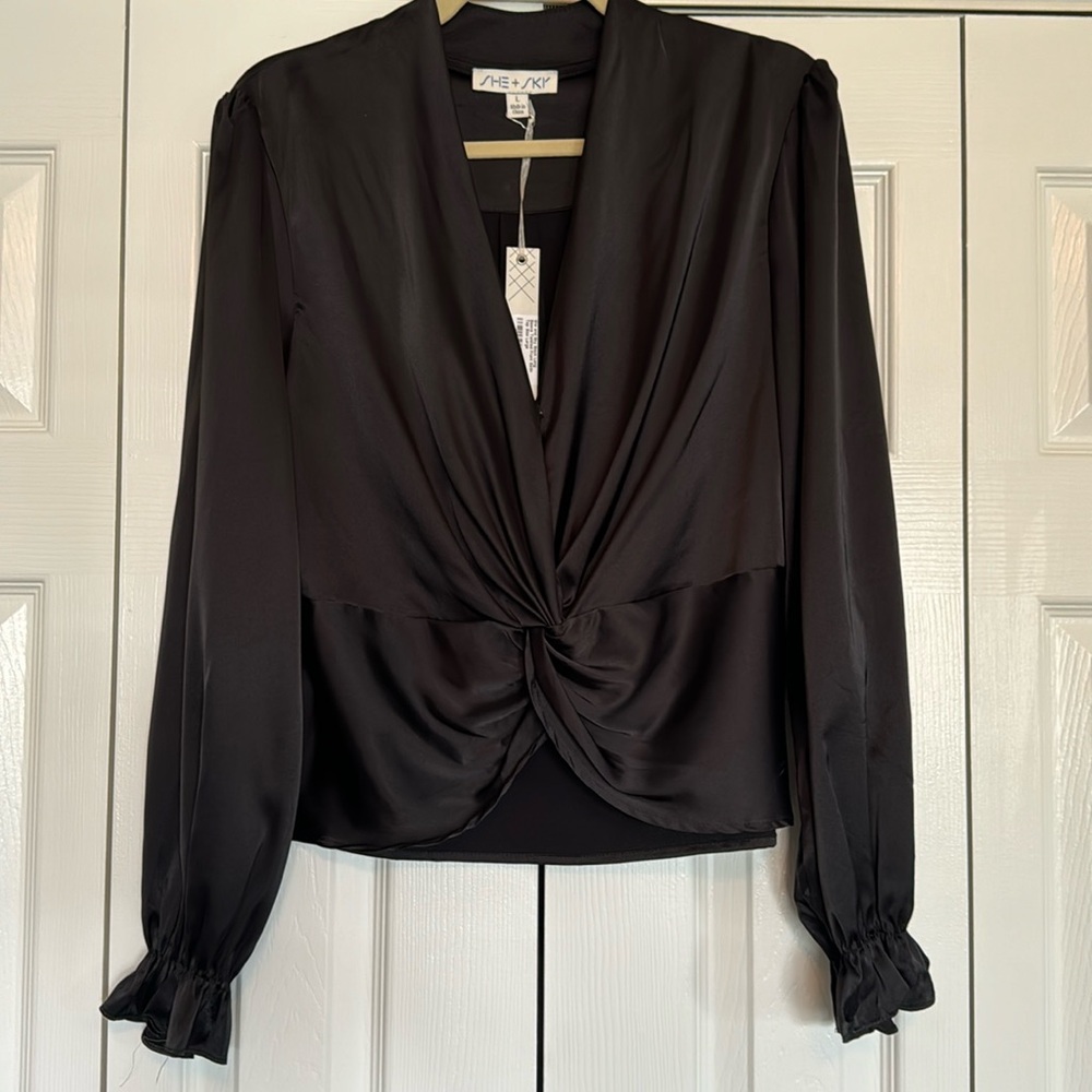 She+Sky Black Blouse NWT